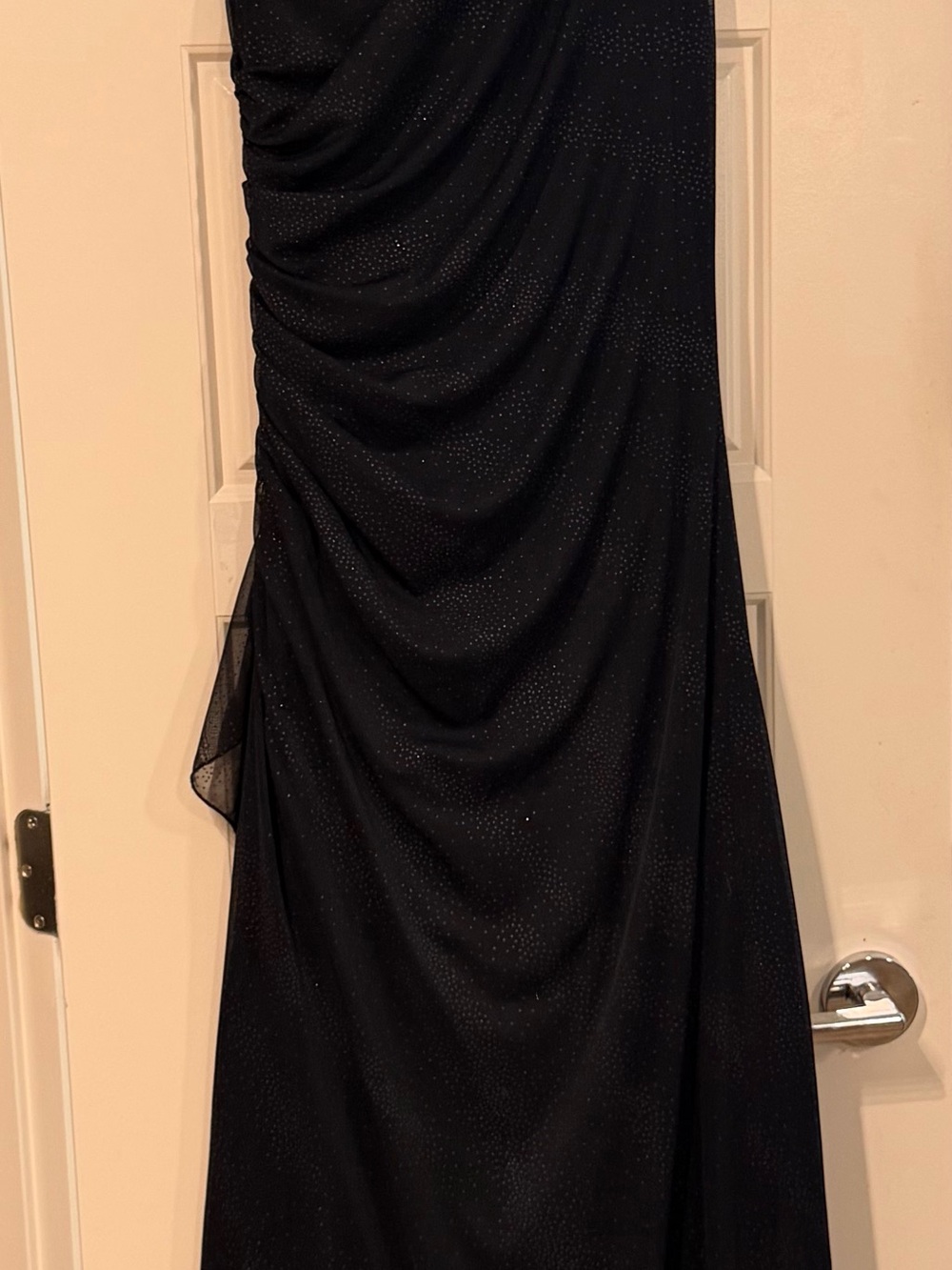City Triangles Black Evening Dress with Subtle Sheen